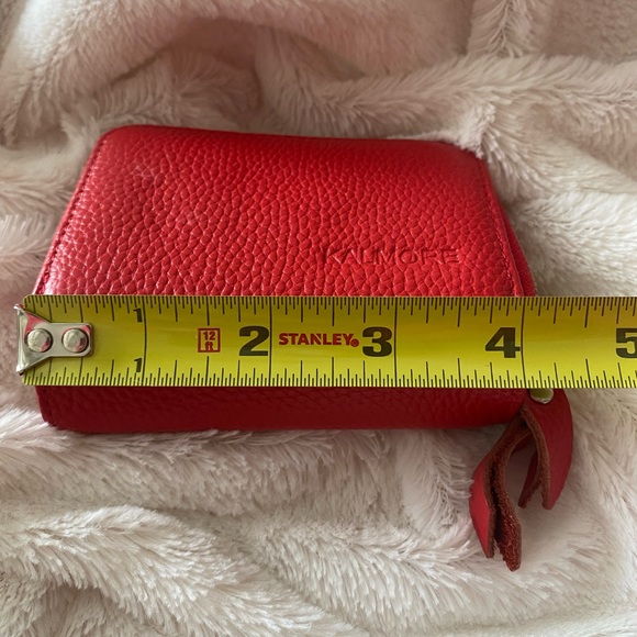 Leather Coin and RFID Credit Card Wallet | Red | Nice Size | 8 card slots - Picture 5 of 5